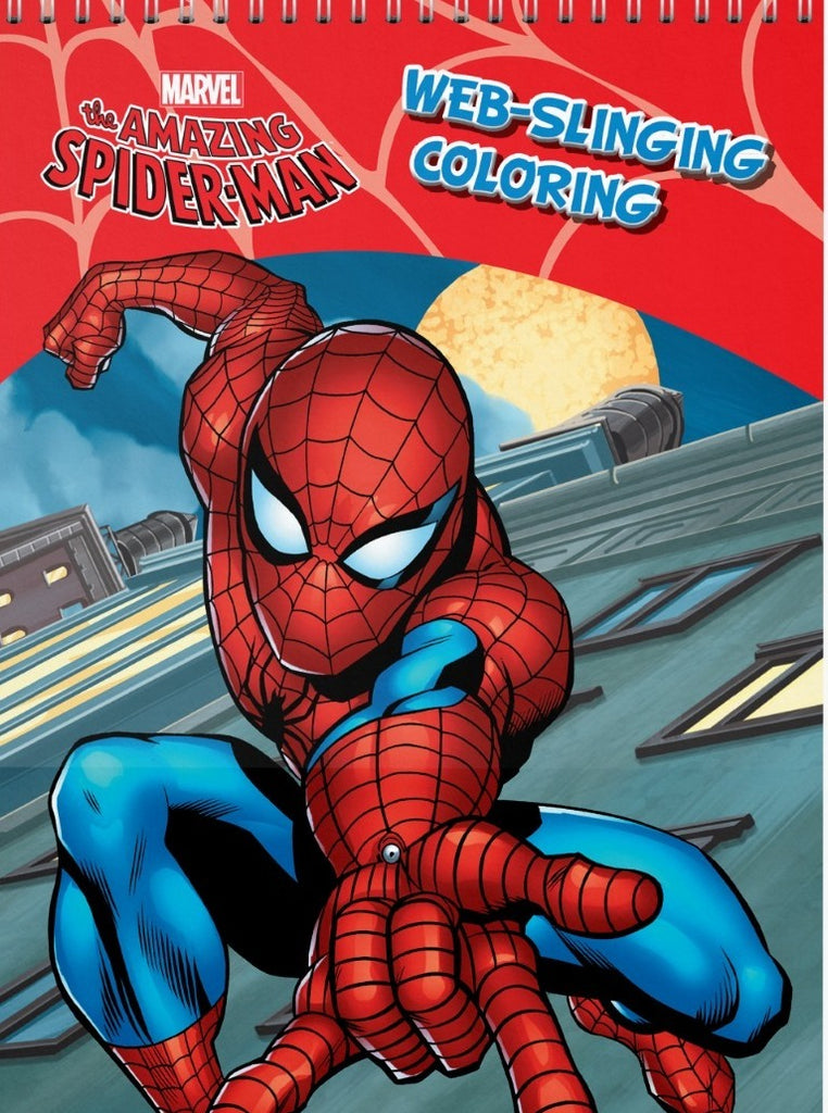 Marvel spider man web slinging coloring