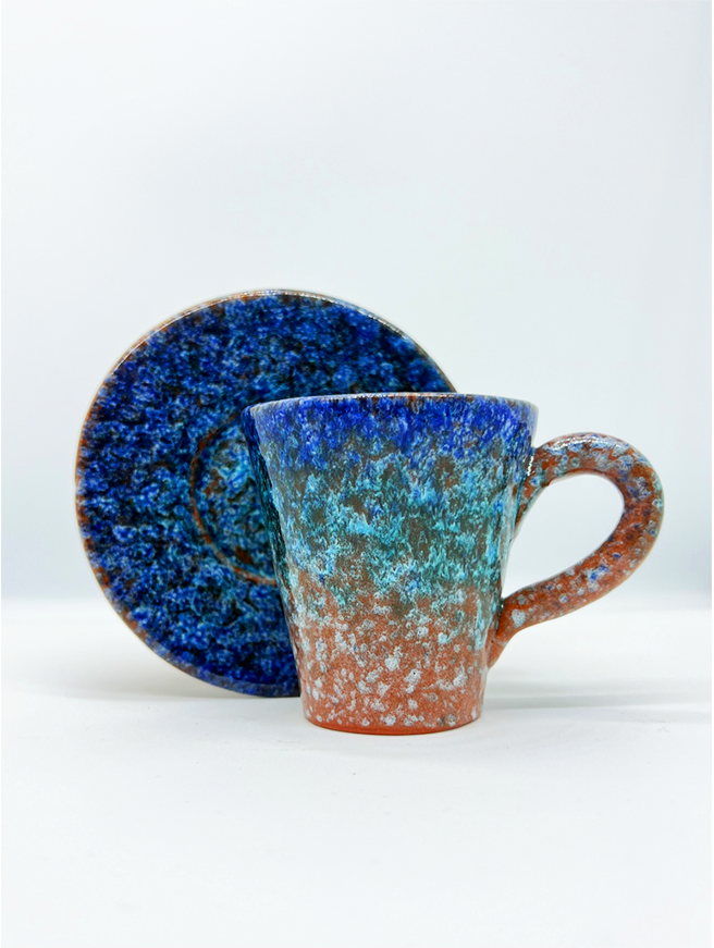 Waterfall coffee cup- blue