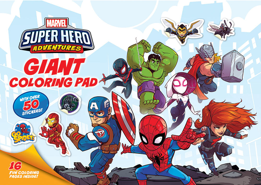 super hero gaint colouring pad